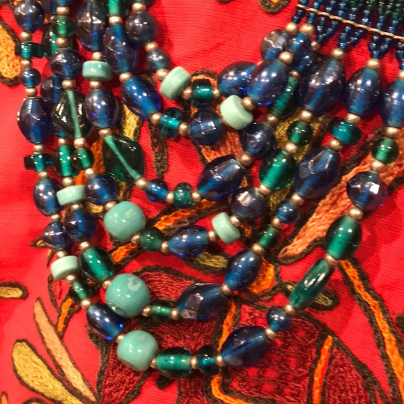 Glass hand beaded necklace in stunning colors - Picture 2 of 5